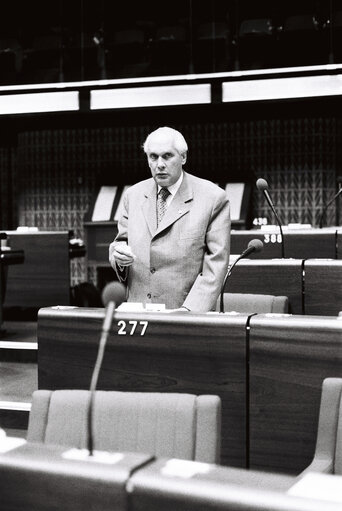 The MEP Erwin LANGE during a session in Strasbourg in May 1980.