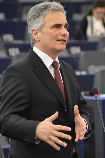 Fotó 14: Plenary Session week 03 2013-Debate on the future of the European Union - Statement by Mr Werner Faymann, Federal Chancellor of Austria