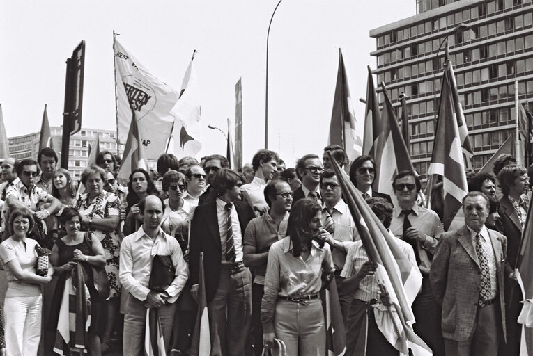 Demonstration in support of European elections outside a meeting of the European Council in Brussels