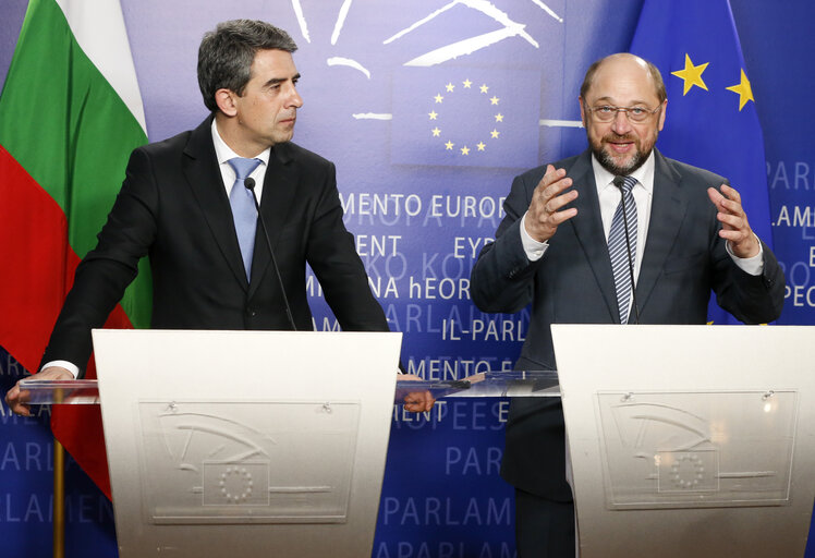 Billede 9: Martin SCHULZ - EP President meets with Rosen PLEVNELIEV - President of Bulgaria. Press point