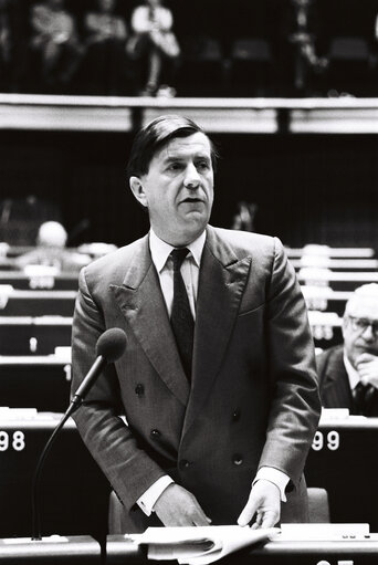 The MEP John de COURCY LING during a session in Strasbourg in April 1980.