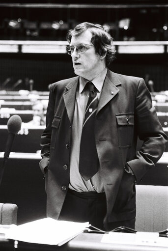 The MEP Roland BOYES during a session in Strasbourg in May 1980.