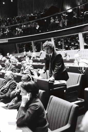 Ulrich IRMER during a plenary session in Strasbourg in January 1980