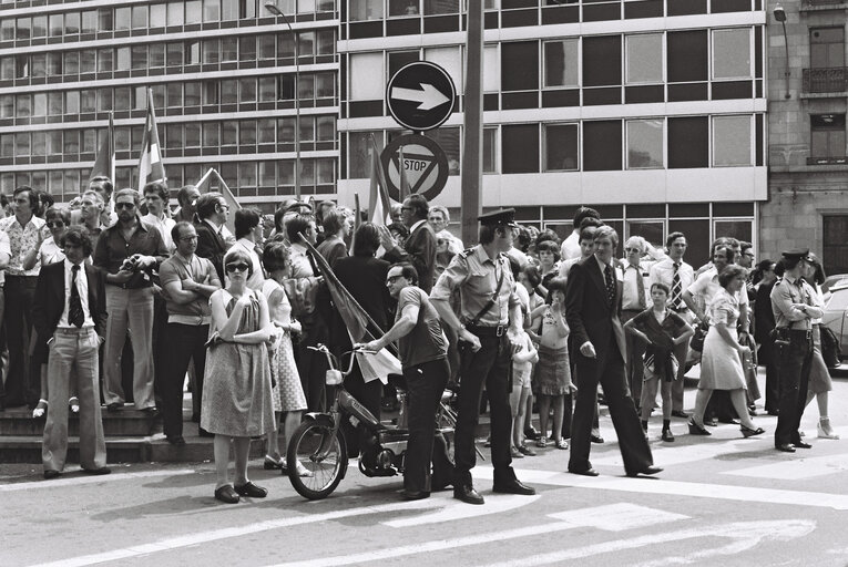 Demonstration in support of European elections outside a meeting of the European Council in Brussels