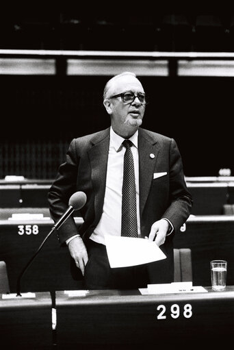 The MEP Kai NYBORG during a session in February 1980.