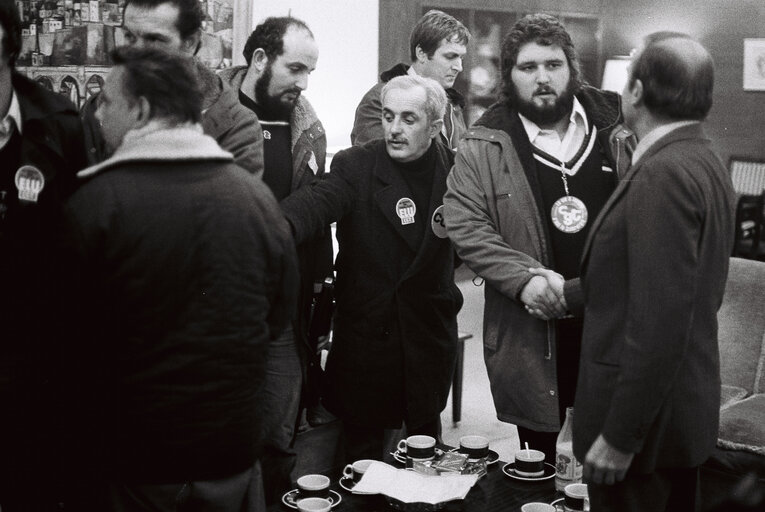 Protest of steel workers in Luxembourg