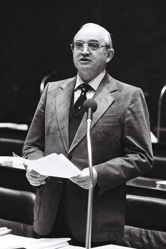 The delegue Hans-Jurgen KLINKER during a session in Luxembourg in October 1978.