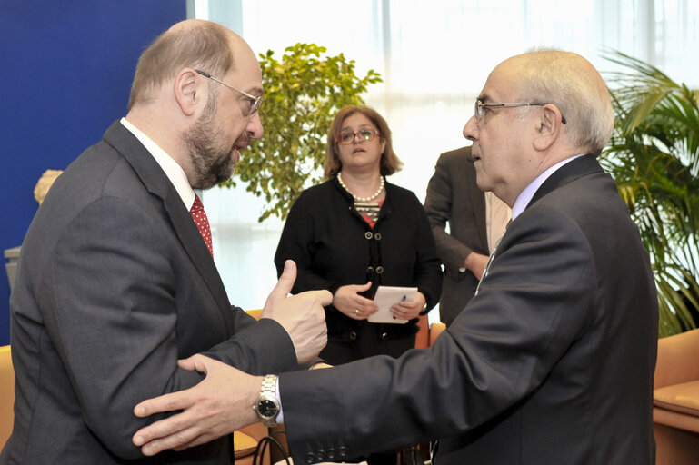 Suriet 3: Martin SCHULZ EP president meets with speaker of Cyprus parliament, Yiannakis OMIROU