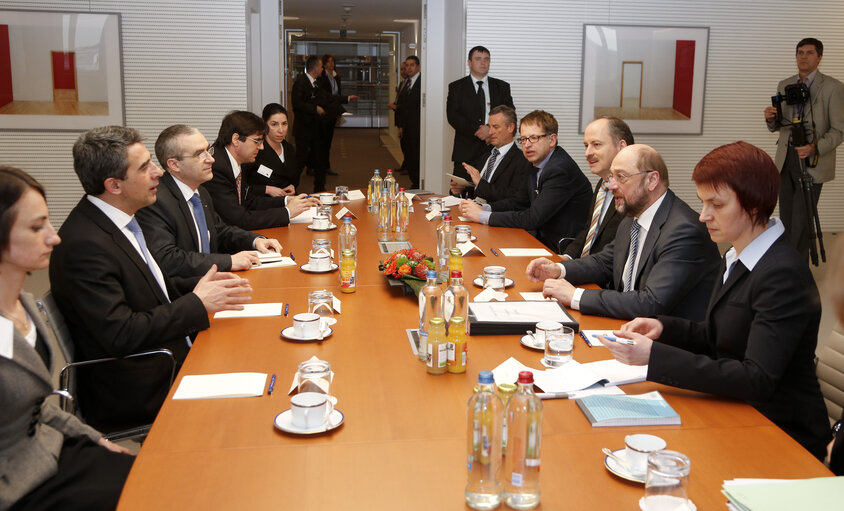 Billede 13: Martin SCHULZ - EP President meets with Rosen PLEVNELIEV - President of Bulgaria