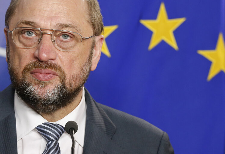 Martin SCHULZ - EP President meets with President of Bulgaria. Press point