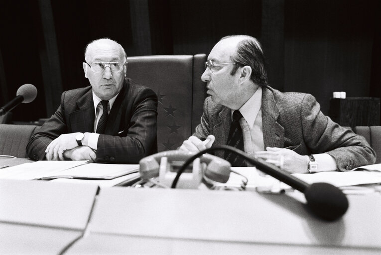 Suriet 48: The European Parliament Vice President Johann KATZER during a session in Strasbourg in April 1980.