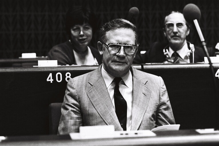 The MEP Lambert CROUX during a session in Strasbourg in June 1980.