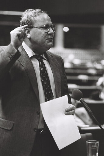 The MEP Martin BANGEMANN during a session in Strasbourg in March 1980.