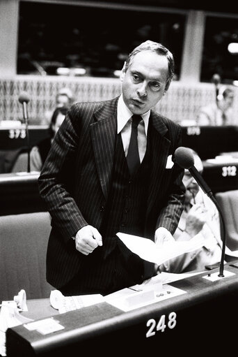 The MEP Yves GALLAND during a session in Strasbourg in May 1980.