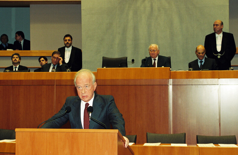 Valokuva 7: Official visit of Yitzhak RABIN, Prime Minister of the State of Israel