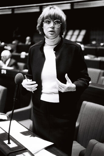 The MEP Magdalene HOFF during a session in Strasbourg in July 1980.