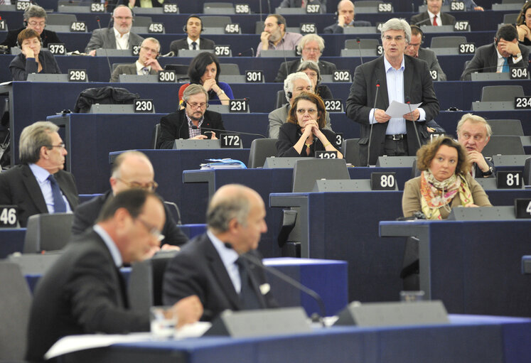 Fotografie 2: Plenary Session in Strasbourg - Week 6-2013: Statement by President of the French Republic