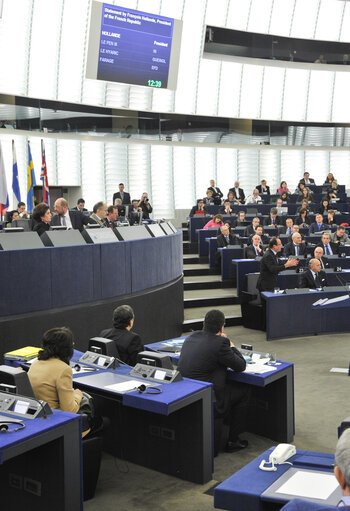 Valokuva 3: Plenary Session in Strasbourg - Week 6-2013: Statement by President of the French Republic