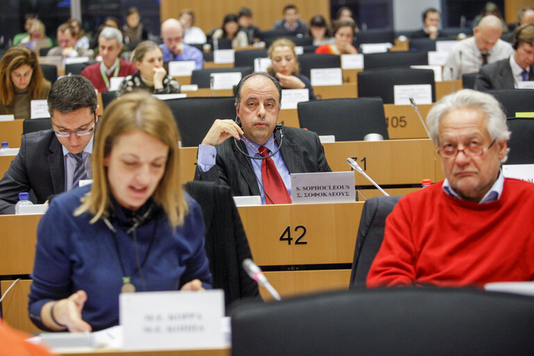 Foto 4: Portrait of Sophocle SOPHOCLEOUS at the AFET committee meeting