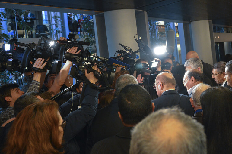 Valokuva 1: Press Conference with the President of the Republic of Tunisia in Strasbourg