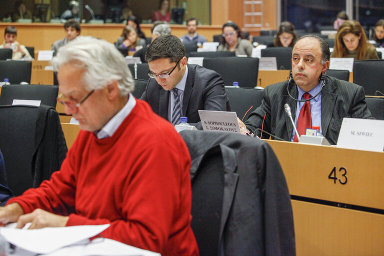 Foto 5: Portrait of Sophocle SOPHOCLEOUS at the AFET committee meeting