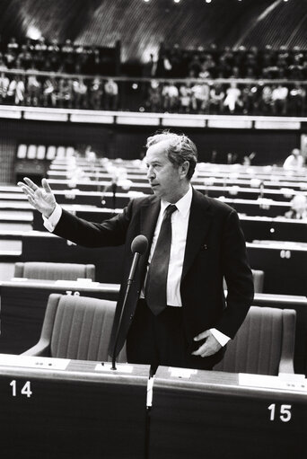 The MEP Poul MvòLLER during a session in Strasbourg in April 1980.