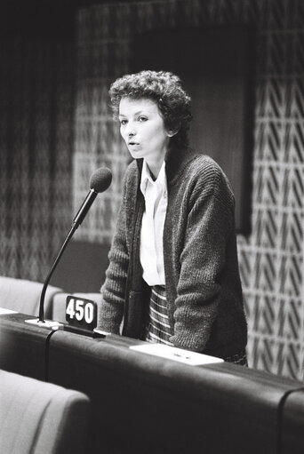 The MEP Emma BONINO during a session in Strasbourg on July 1980.