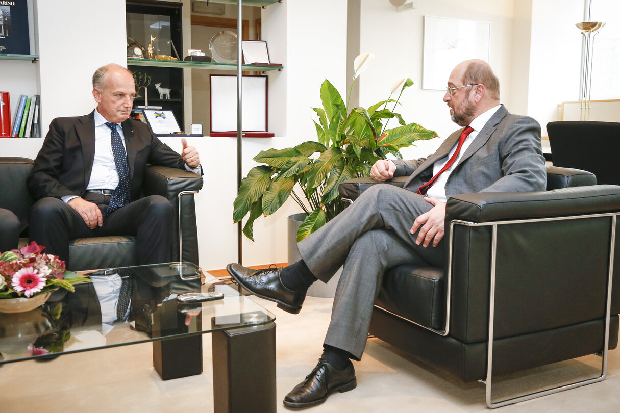 Martin SCHULZ - EP President meets with MEP Salvatore Iacolino