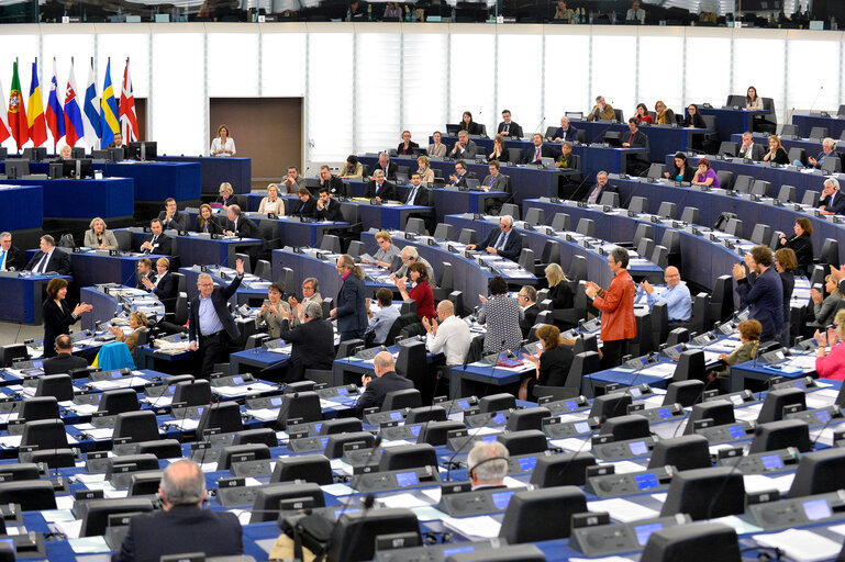 Foto 5: Last speech of Daniel COHN-BENDIT in Plenary session week 16 2014 in Strasbourg