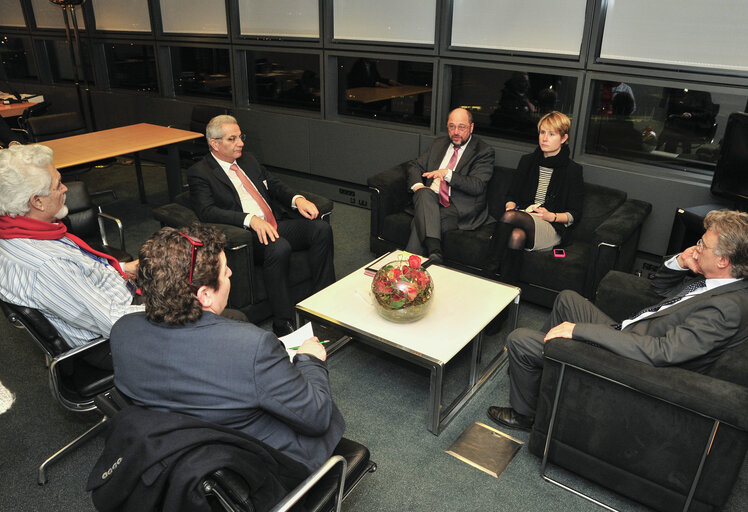 Fotografia 1: Martin SCHULZ EP President meets with Andros KYPRIANOU General Secretary of the Central Committee of AKEL