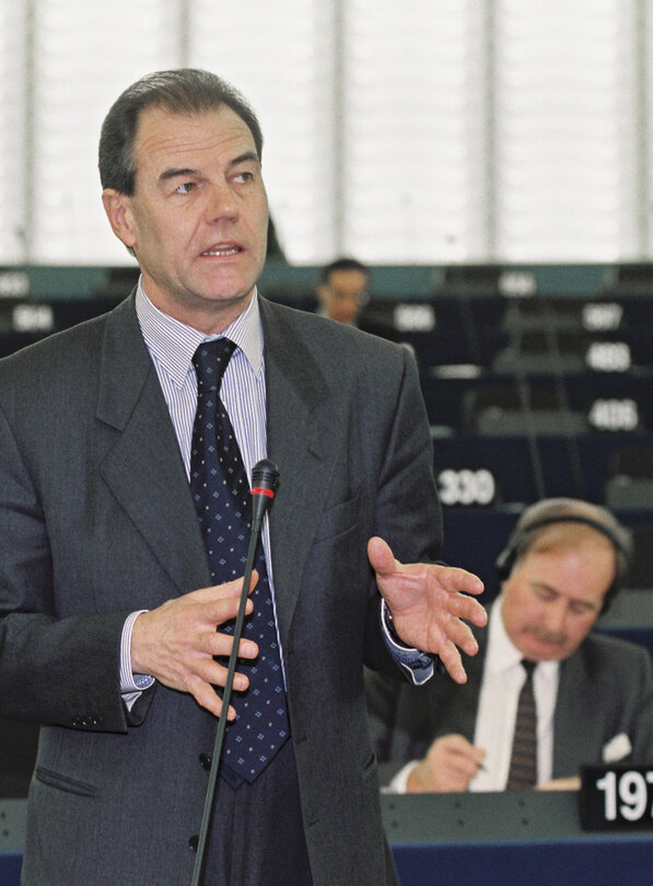 MEP Hubert PIRKER in Plenary Session in Strasbourg in January 2000