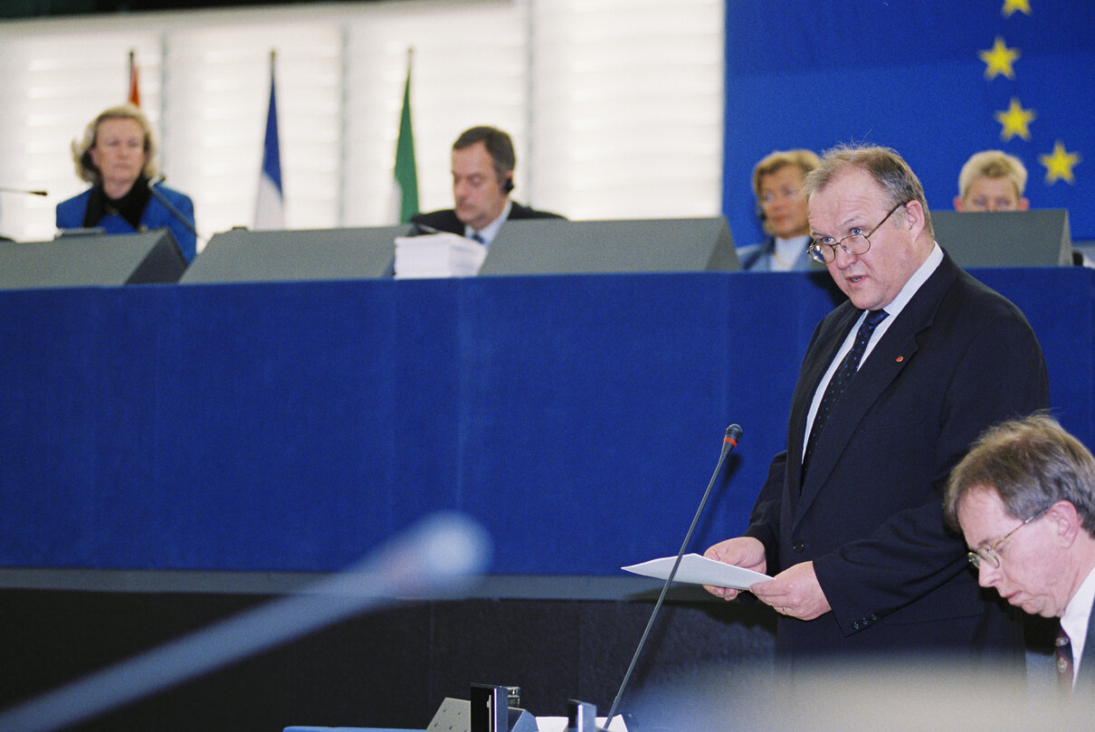 Plenary session in Strasbourg - Presentation of the Council Presidency programme by Swedish Prime Minister