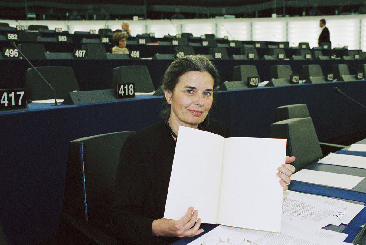 MEP Marie-Therese HERMANGE in the hemicycle in Strasbourg