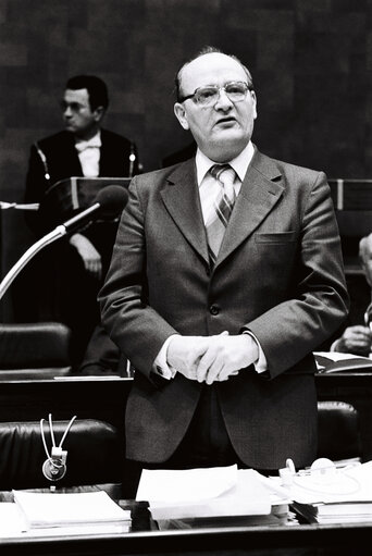 The delegue Jacques EBERHARD during a session in Luxembourg in 1978.