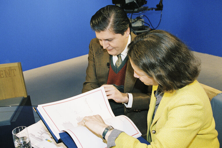 Television debate recording in Strasbourg