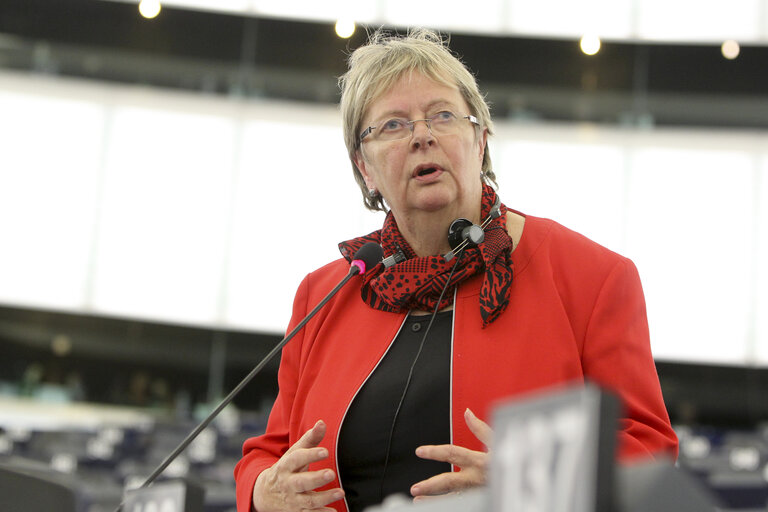 Fotografia 1: Mep during plenary session week 43 2013 in Strasbourg.