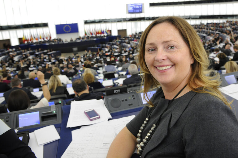 Fotografija 4: Joanna SKRZYDLEWSKA during Plenary session week 41 2013 in Strasbourg