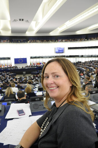 Fotografija 5: Joanna SKRZYDLEWSKA during Plenary session week 41 2013 in Strasbourg