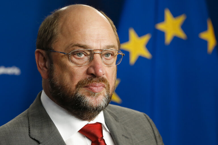 Suriet 10: Joint press point on Monitoring Ukraine by Martin SCHULZ, EP President, former EP President and former Polish President