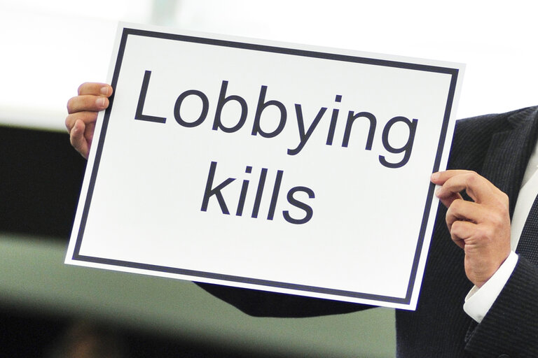 Foto 3: Plenary session week 41 2013 in Strasbourg - Lobbying kills