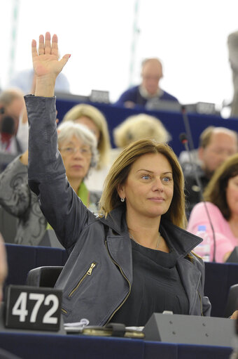 Fotó 1: Monika FLASIKOVA BENOVA in plenary Session in Strasbourg - week 37 2013