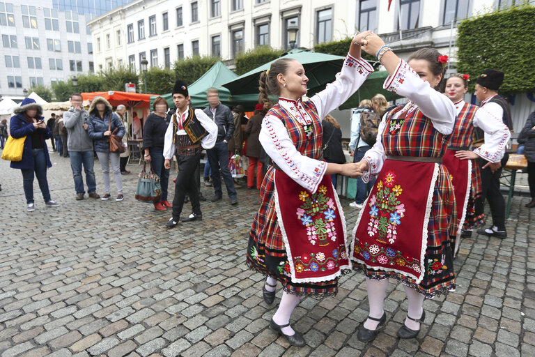 Artisanal market on the 'Place du Luxembourg' in the Brussels 'European District'