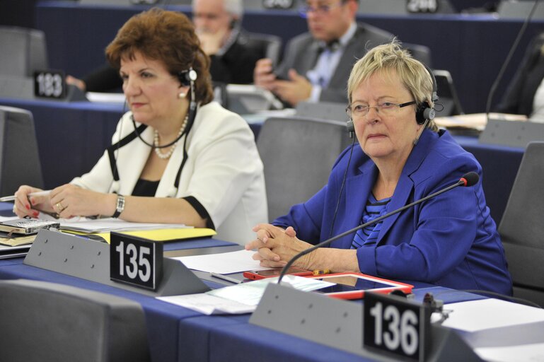 Billede 1: Liisa JAAKONSAARI in plenary session in Strasbourg week 37 2013