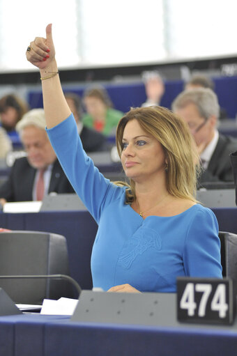 Fotografi 1: Monika FLASIKOVA BENOVA during Plenary session in Strasbourg, week 37 2013