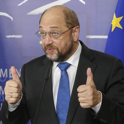 Fotografie 1: EP President Martin SCHULZ meets with Pietro GRASSO, President of the Italian Senate.