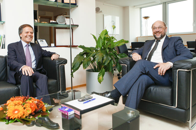 Billede 2: Martin SCHULZ - EP President meets with Enzo Moavero MILANESI, Italian Minister for European Affairs