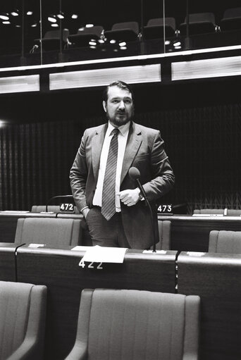 Fotó 10: The MEP Thomas SPENCER during a session in the hemicycle of Strasbourg in November 1979.