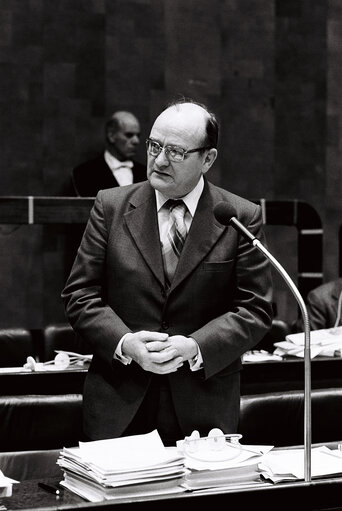 The delegue Jacques EBERHARD during a session in Luxembourg in December 1978.