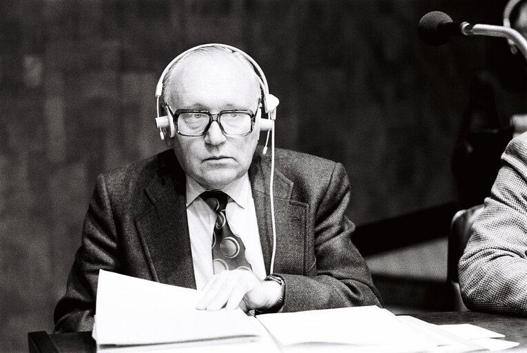 The delegue Gerhard FLAMIG during a session in Luxembourg in December 1978.