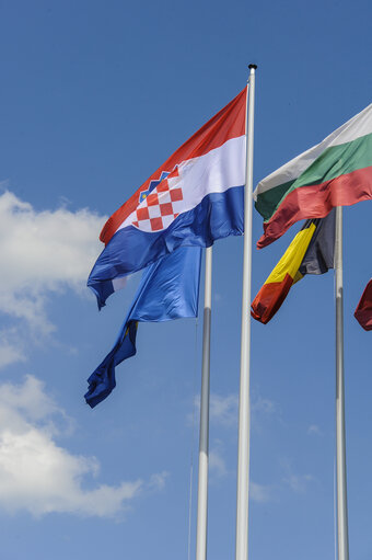 Suriet 17: Raising of the Croatian flag in Strasbourg